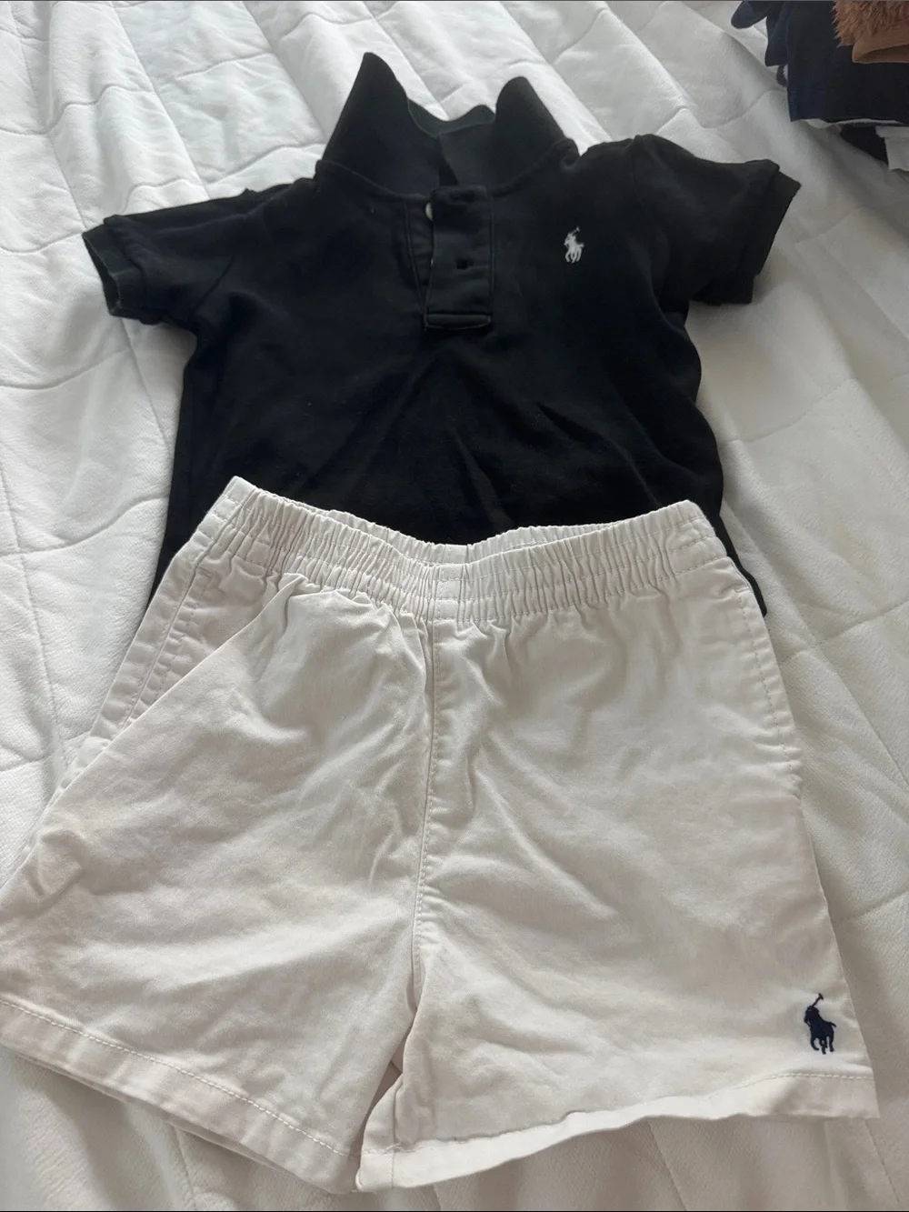Ralph Lauren Kids Black Polo with White Pony Embroidery